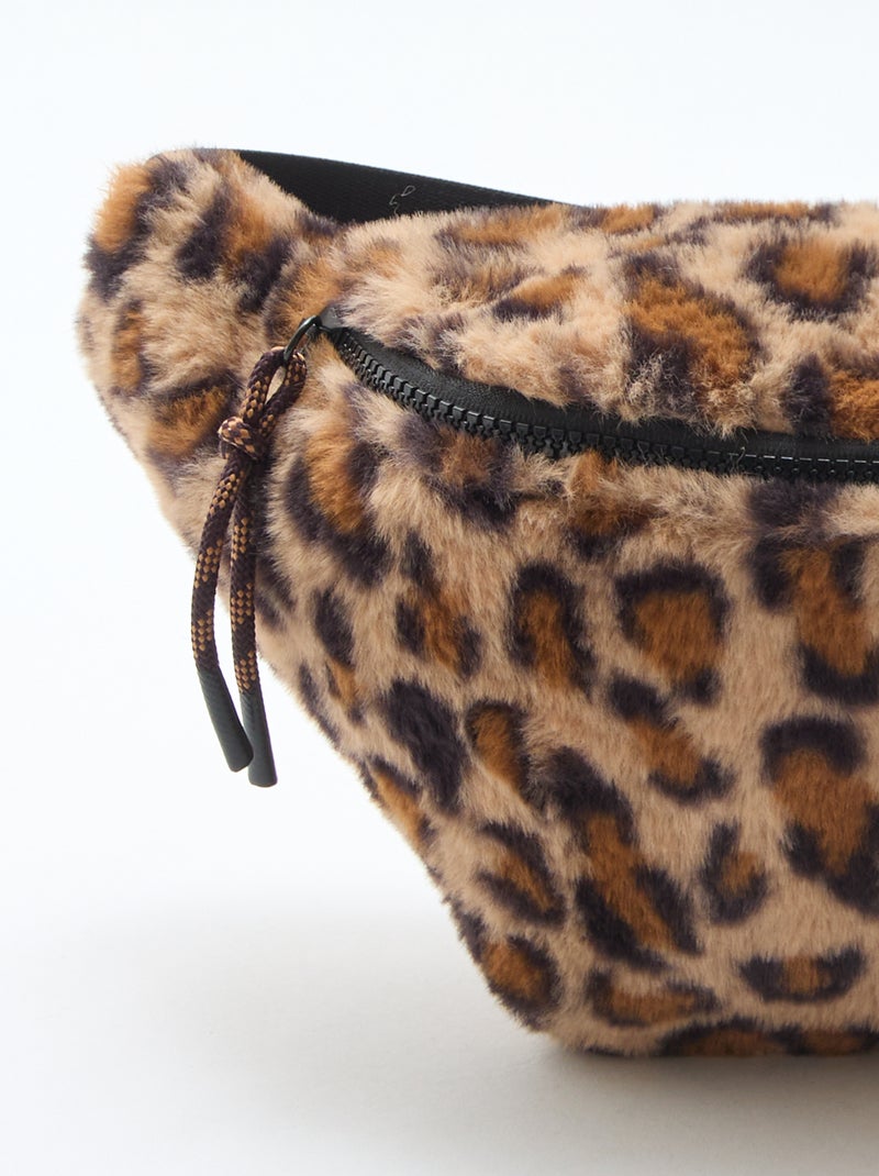 Marsupio leopardato effetto pelliccia Beige - Kiabi