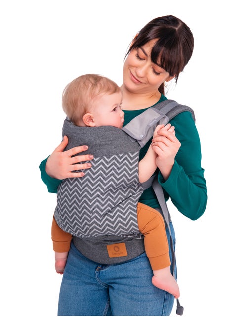 Marsupio porta-bebè LIONELO Margareteet - 100% cotone - 3 posizioni di trasporto - Kiabi