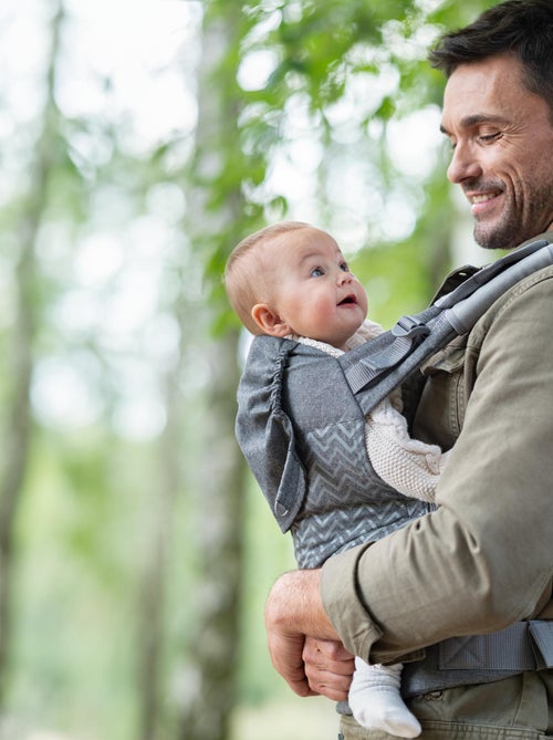 Marsupio porta-bebè LIONELO Margareteet - 100% cotone - 3 posizioni di trasporto - Kiabi