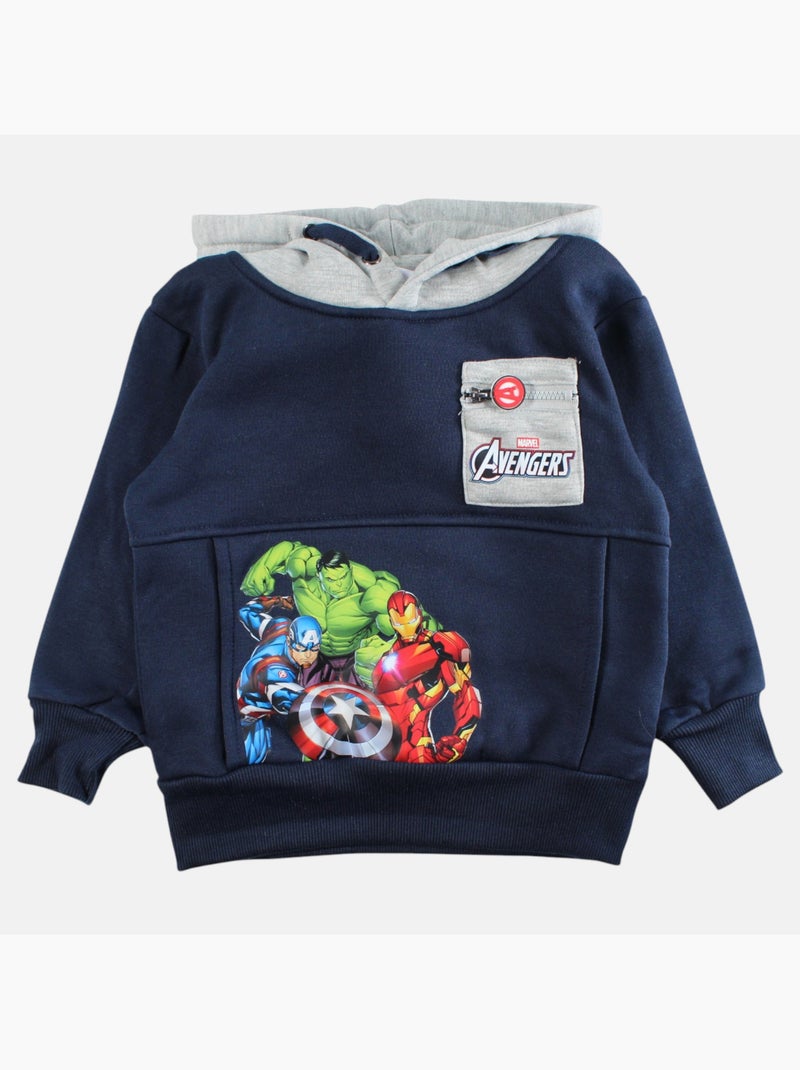 Marvel - Felpa con cappuccio da bambino Blu marino - Kiabi