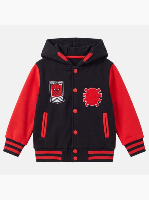 Marvel - giacca teddy con cappuccio stampata, dettagli ricamati - Kiabi