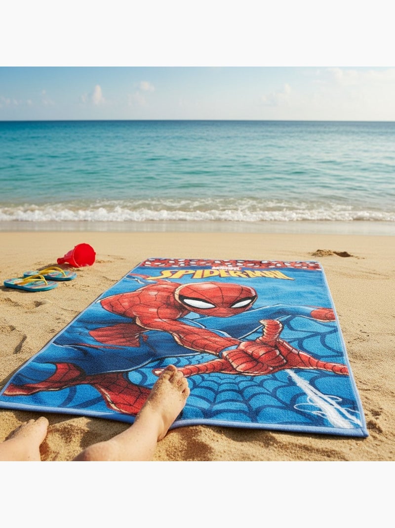 Marvel - Telo mare bambino Spider Man Blu marino - Kiabi