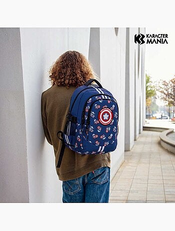 Marvel captain america brave zaino running plus, blu