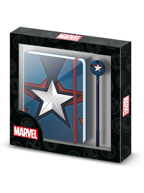 Marvel Captain America Courage Confezione Regalo con Diario e Penna a Sfera Fashion, Blu - Kiabi Marvel Captain America Courage Confezione Regalo con Diario e Penna a Sfera Fashion, Blu - Kiabi