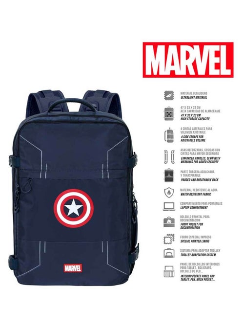 Marvel Captain America Gears Zaino Grande da Viaggio Mercury 47x23x33cm, Blu - Kiabi