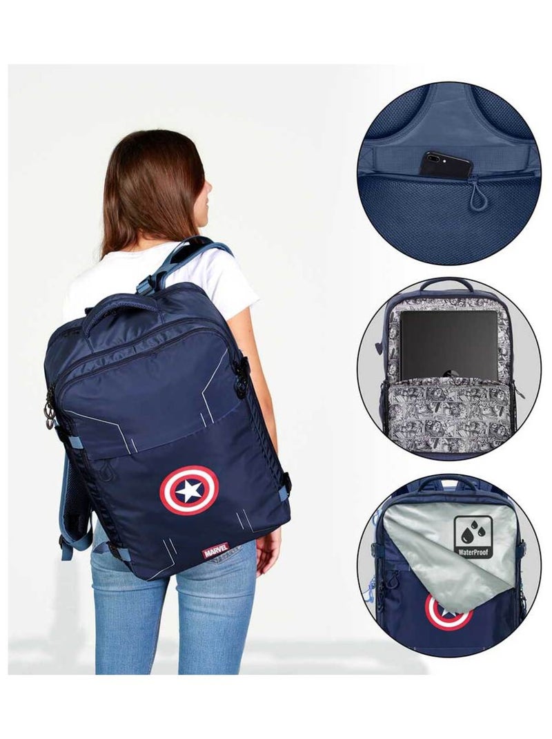 Marvel Captain America Gears Zaino Grande da Viaggio Mercury 47x23x33cm, Blu Blu - Kiabi