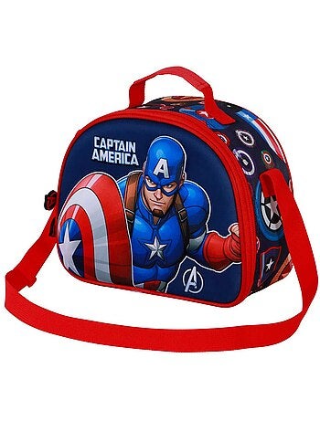 Marvel Captain America Patriot Borsa Porta Merenda 3D, Multicolore