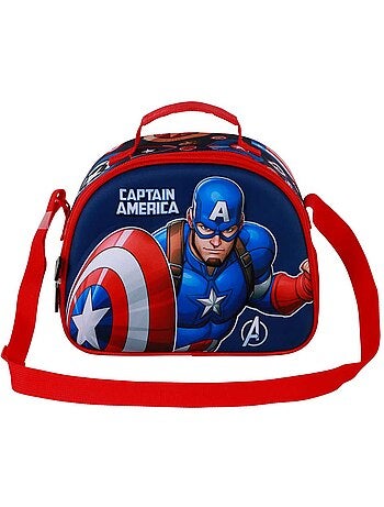 Marvel Captain America Patriot Borsa Porta Merenda 3D, Multicolore