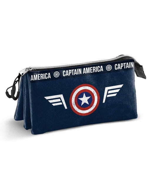 Marvel Captain America Wings Astuccio Triplo, Blu - Kiabi
