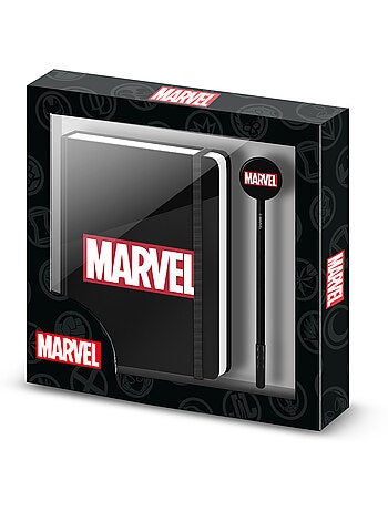 Marvel Comics Confezione Regalo con Diario e Penna a Sfera Fashion, Nero