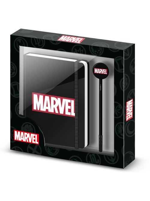 Marvel Comics Confezione Regalo con Diario e Penna a Sfera Fashion, Nero - Kiabi Marvel Comics Confezione Regalo con Diario e Penna a Sfera Fashion, Nero - Kiabi