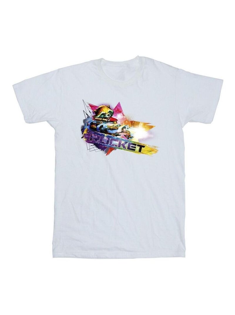 Marvel Guardians Of The Galaxy Maglietta Rocket Raccoon Procione Uomo Bianco - Kiabi