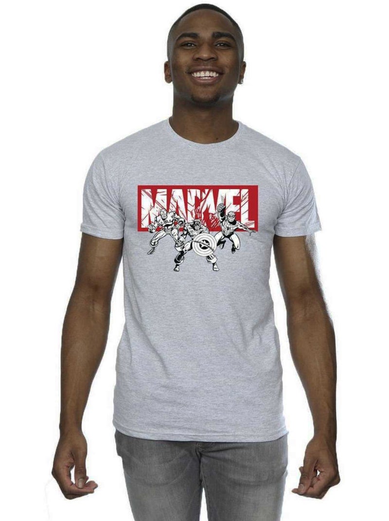 Marvel Maglietta Hero Crew Uomo Grigio melangiato - Kiabi