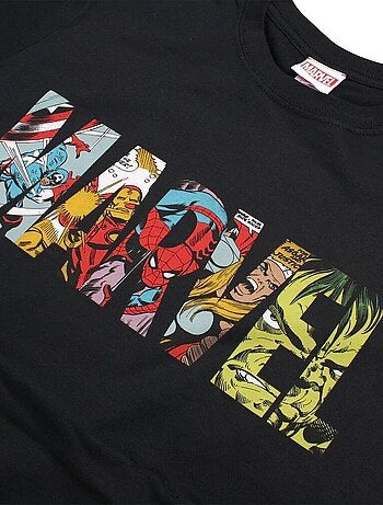 Marvel Maglietta Striscia a Fumetti Logo Uomo