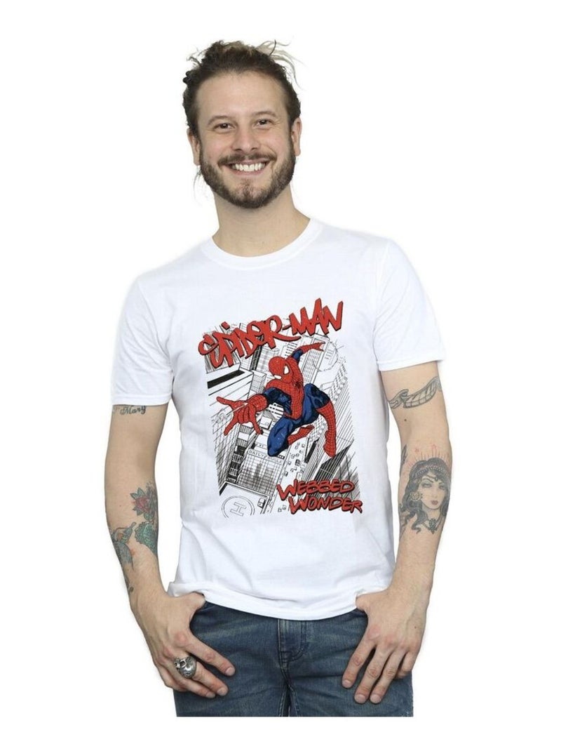 Marvel Maglietta Uomo Ragno Città Uomo Bianco - Kiabi