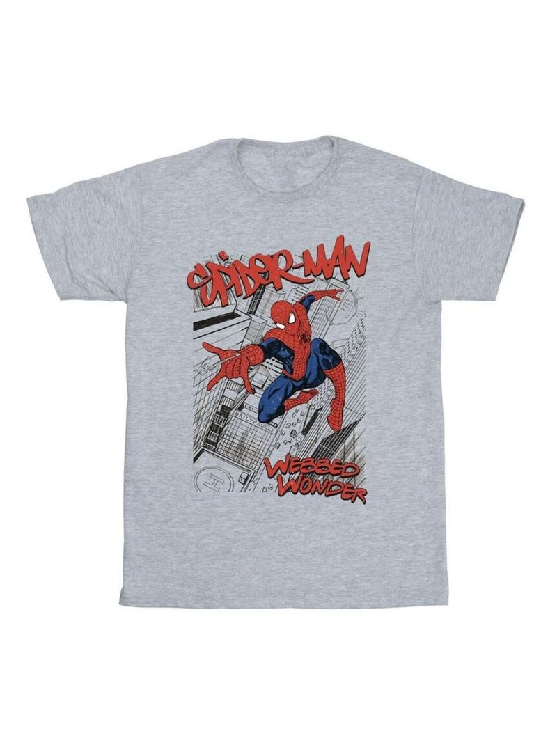 Marvel Maglietta Uomo Ragno Città Uomo Grigio melangiato - Kiabi