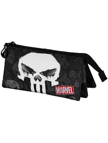 Marvel punitore (punisher) skull astuccio triplo, nero