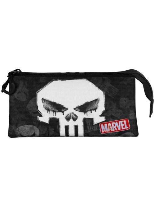 Marvel Punitore (Punisher) Skull Astuccio Triplo, Nero - Kiabi Marvel Punitore (Punisher) Skull Astuccio Triplo, Nero - Kiabi