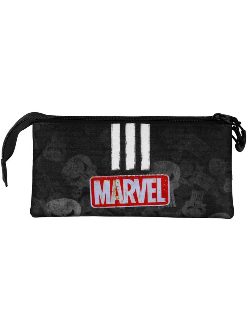 Marvel Punitore (Punisher) Skull Astuccio Triplo, Nero Nero - Kiabi