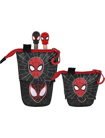 Marvel Spiderman Peter Astuccio Cute + 2 Penne Gel Cancellabili, Rosso