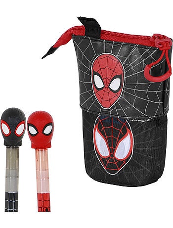 Marvel Spiderman Peter Astuccio Cute + 2 Penne Gel Cancellabili, Rosso