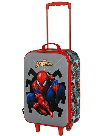 Marvel spiderman symbol valigia trolley soft 3d, grigio