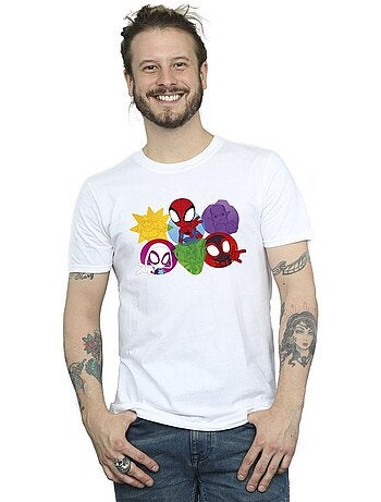 Marvel Spidey And His Amazing Friends Maglietta Facce Uomo