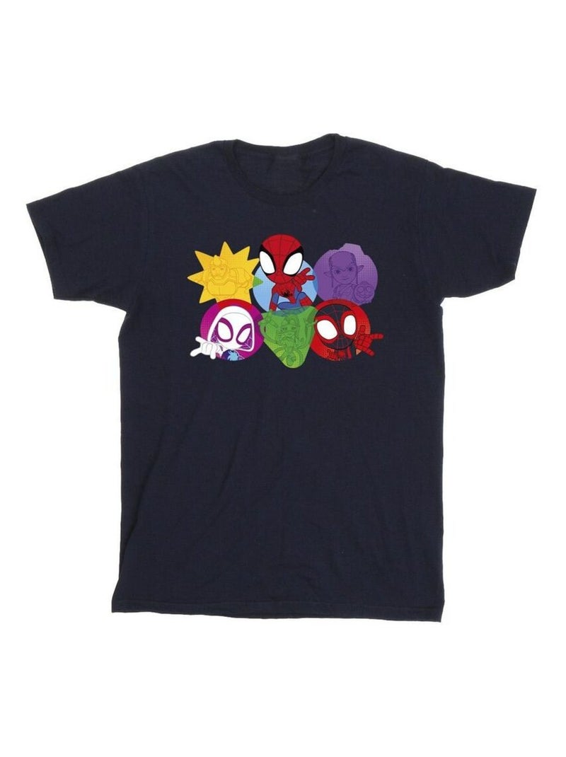 Marvel Spidey And His Amazing Friends Maglietta Facce Uomo Blu marino - Kiabi