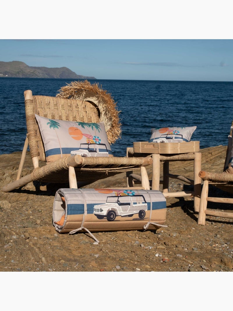 Materassino da spiaggia trapuntato illustrato per uso esterno Beige conchiglia - Kiabi