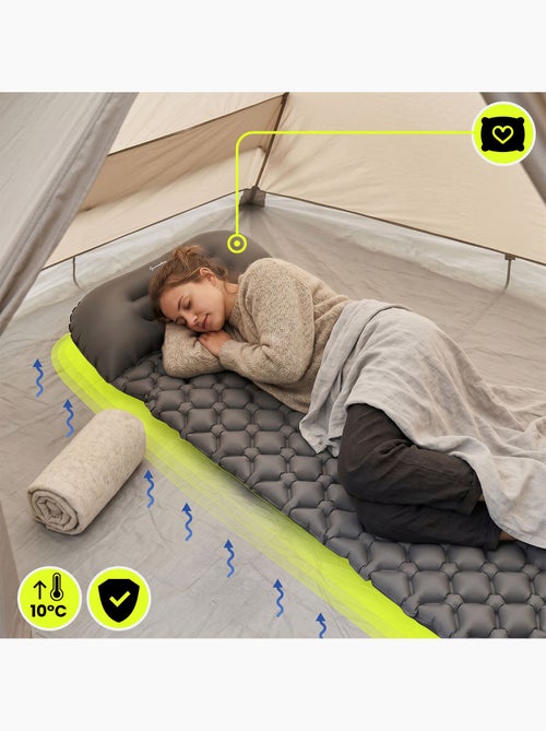 Materassino gonfiabile da campeggio campmat hypermotion ultraleggero con cuscino integrato 190 x 56 - Kiabi Materassino gonfiabile da campeggio campmat hypermotion ultraleggero con cuscino integrato 190 x 56 - Kiabi