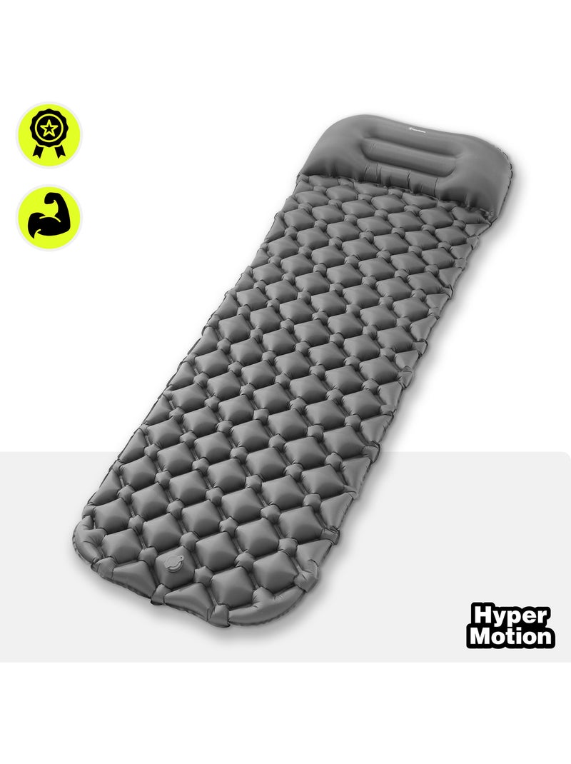 Materassino gonfiabile da campeggio campmat hypermotion ultraleggero con cuscino integrato 190 x 56 Nero - Kiabi