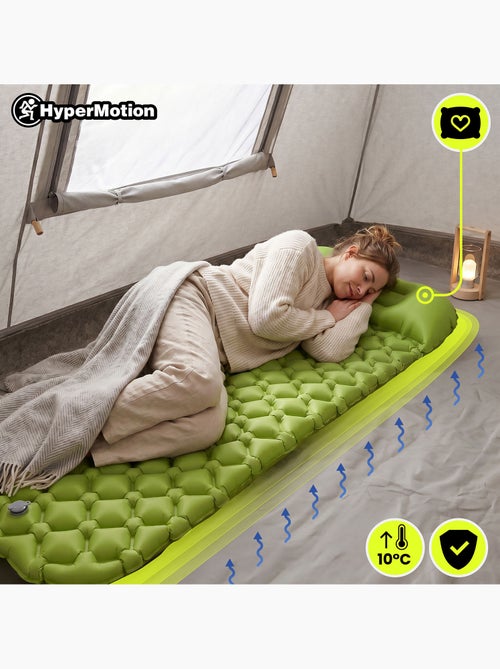 Materassino gonfiabile da campeggio campmat hypermotion ultraleggero con cuscino integrato 190 x 56 - Kiabi Materassino gonfiabile da campeggio campmat hypermotion ultraleggero con cuscino integrato 190 x 56 - Kiabi