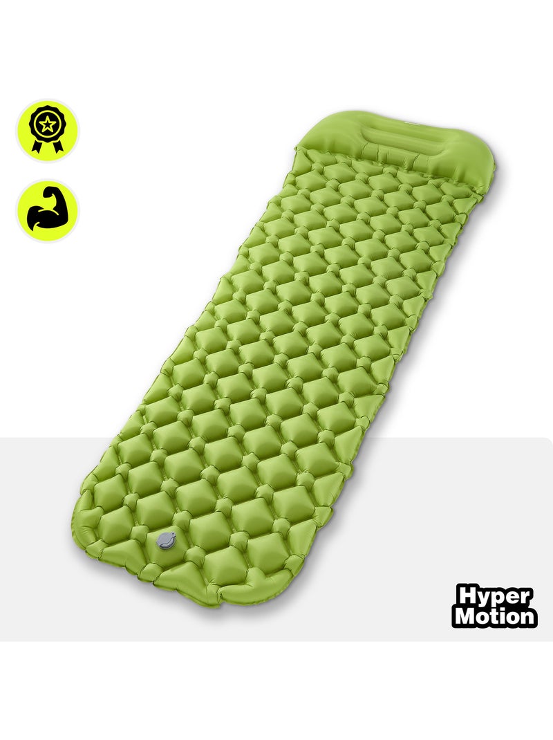 Materassino gonfiabile da campeggio campmat hypermotion ultraleggero con cuscino integrato 190 x 56 Verde - Kiabi