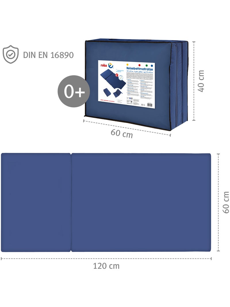 Materasso bebè pieghevole e sfoderabile + borsa da trasporto – "Roba" Blu scuro - Kiabi