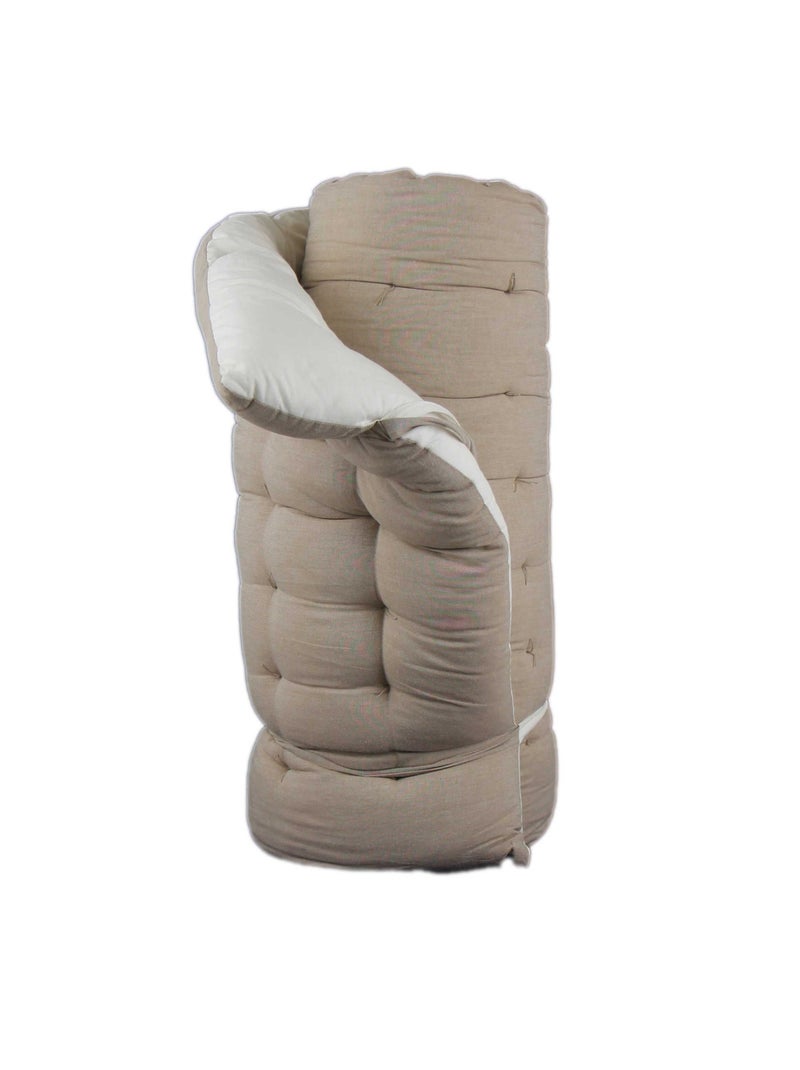 Materasso per sdraio trapuntato in cotone lavato Beige conchiglia - Kiabi