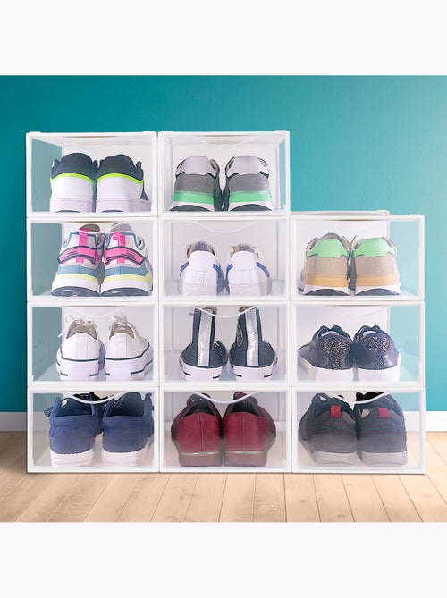 Max home confezione 12 scatole da scarpe trasparenti, impilabili e antiribaltamento t.44 - Kiabi Max home confezione 12 scatole da scarpe trasparenti, impilabili e antiribaltamento t.44 - Kiabi