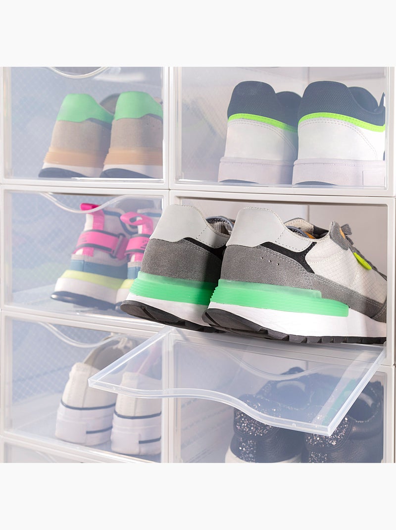 Max home confezione 6 scatole da scarpe trasparenti, impilabili e antiribaltamento t.44 Bianco - Kiabi