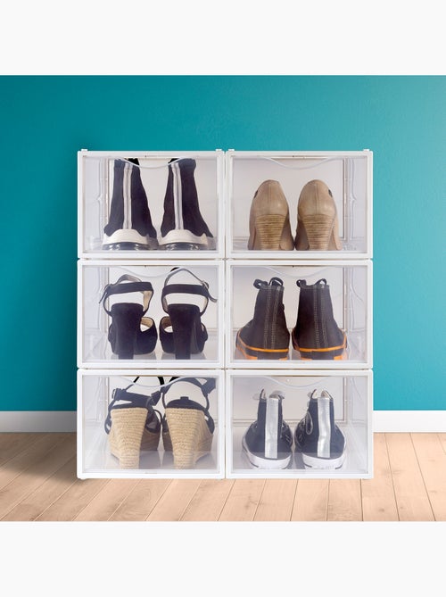 Max home confezione da 6 scatole per scarpe trasparenti, impilabili e antiribaltamento - Kiabi