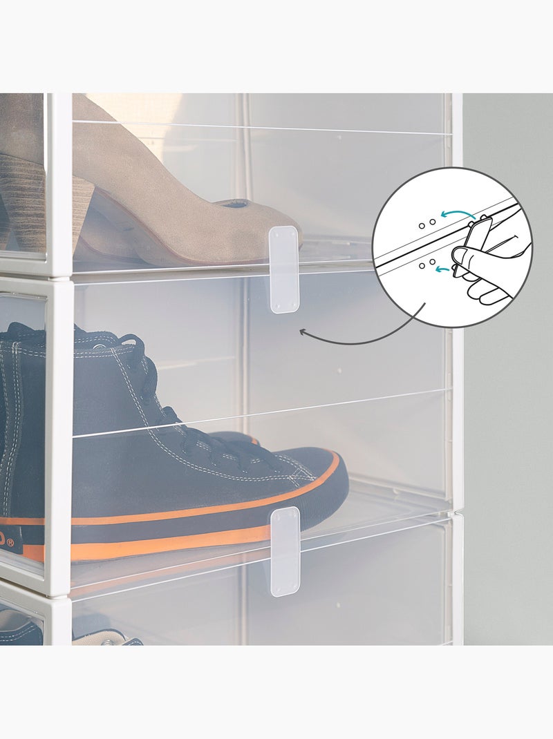 Max home confezione da 6 scatole per scarpe trasparenti, impilabili e antiribaltamento Bianco - Kiabi