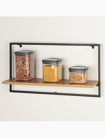 Max home libreria da parete in legno 1 ripiano 65x20x35 cm