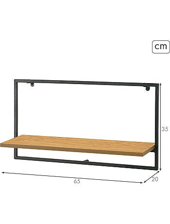 Max home libreria da parete in legno 1 ripiano 65x20x35 cm
