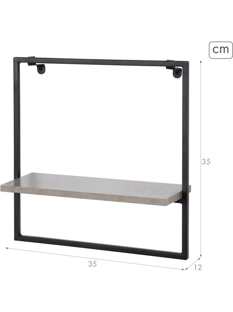 Max home mensola da parete effetto cemento 1 ripiano 35x12x35 cm Legno naturale - Kiabi