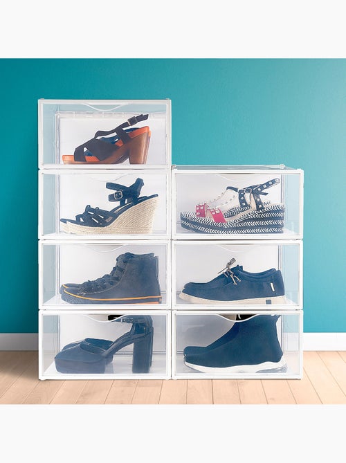 Max home pack 6 scatole da scarpe trasparenti, impilabili e antiribaltamento laterale t.46 - Kiabi