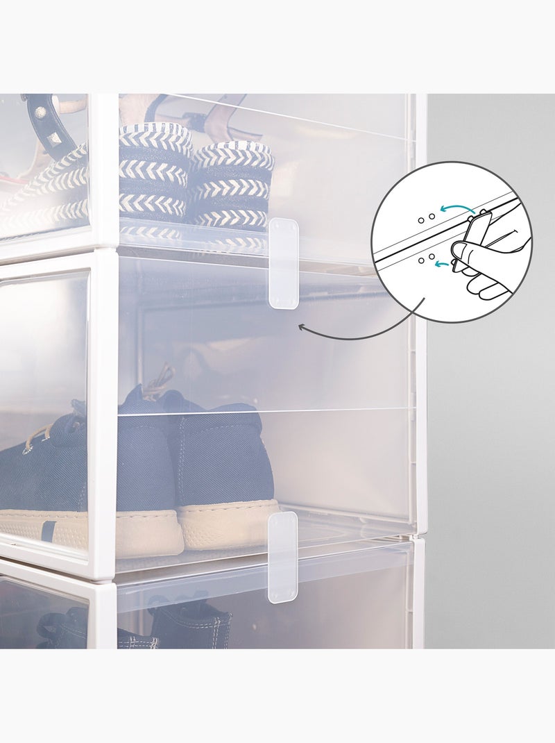 Max home pack 6 scatole da scarpe trasparenti, impilabili e antiribaltamento laterale t.46 Bianco - Kiabi