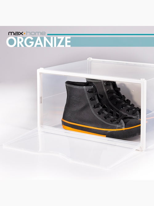 Max home pack 6 scatole da scarpe trasparenti, impilabili e antiribaltamento laterale t.46 - Kiabi