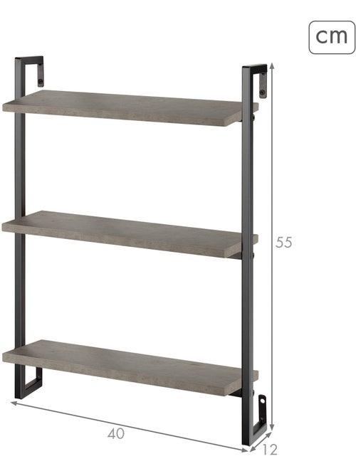 Max home scaffalatura da parete effetto cemento 3 ripiani 40x12x55 cm - Kiabi Max home scaffalatura da parete effetto cemento 3 ripiani 40x12x55 cm - Kiabi