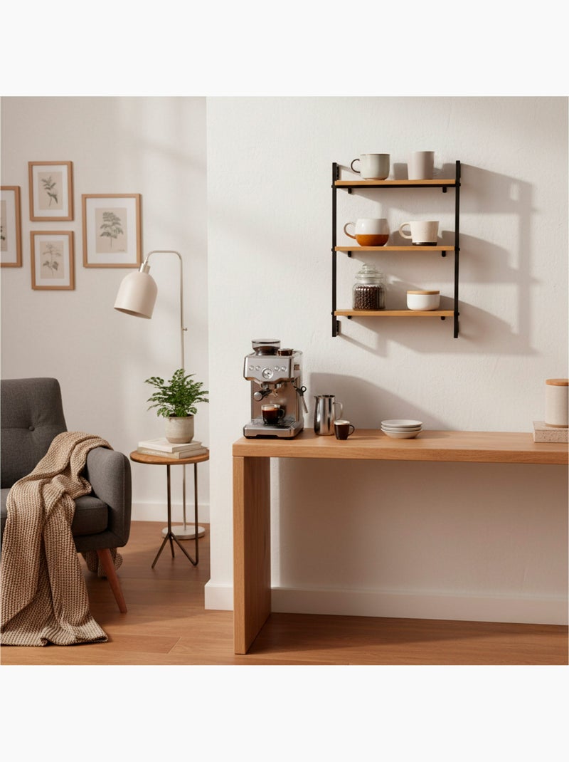 Max home scaffalatura da parete in legno 3 ripiani 40x12x55 cm Legno naturale - Kiabi