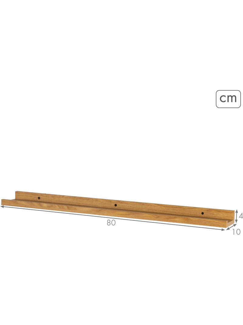 Max home scaffale da parete in legno con bordo 80x10x4 cm Legno naturale - Kiabi