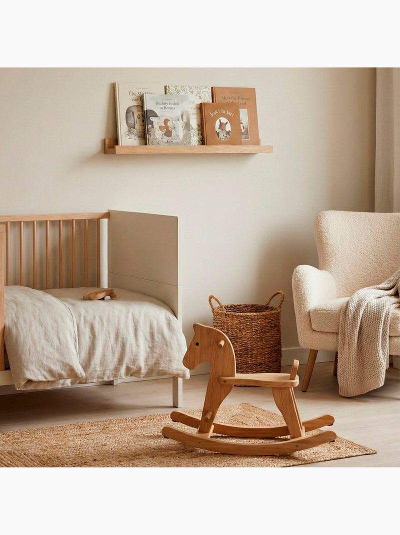 Max home scaffale da parete in legno con bordo 80x10x4 cm Legno naturale - Kiabi