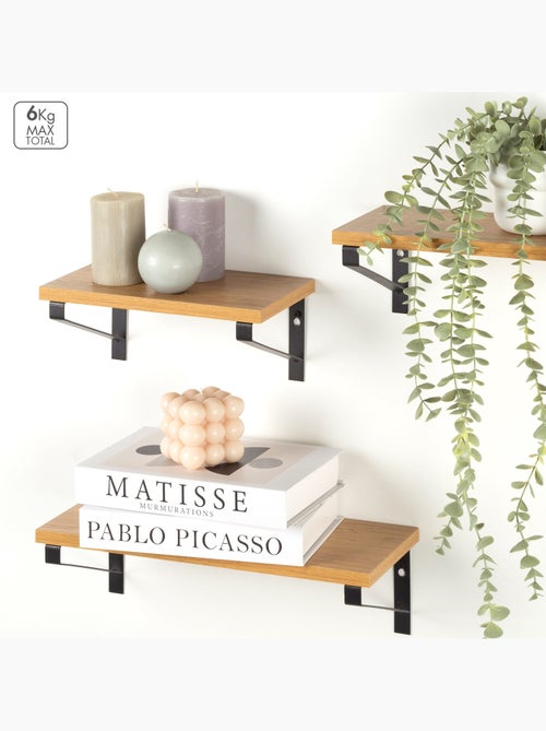 Max home set 3 mensole da parete in legno di varie dimensioni - Kiabi Max home set 3 mensole da parete in legno di varie dimensioni - Kiabi